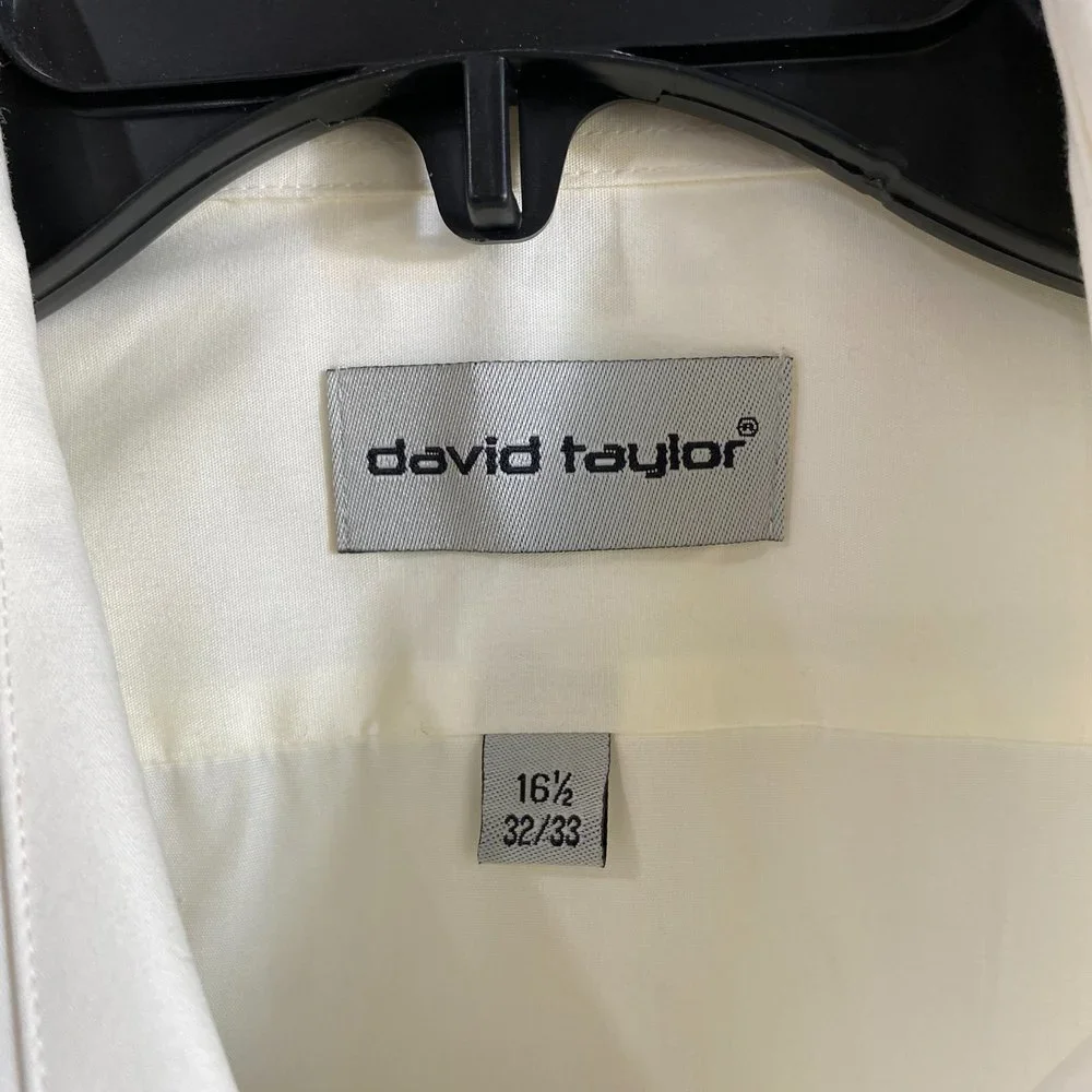 David Taylor Men's 16.5 Button Up‎ Long Sleeve Shirt Single Needle Tailoring - Picture 6 of 8